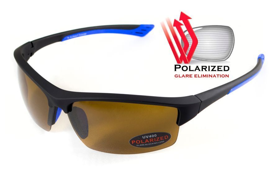 Окуляри поляризаційні BluWater Daytona-1 Polarized (brown), гідрофобні коричневі лінзи (Repelon&trade;) 4ДЕЙТ1-Г50П фото