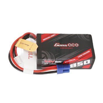 Gens ace 850mAh 7.4V 2S1P 60C Lipo акумулятор Pack with EC2 Plug GEA8502S60E2_gs фото