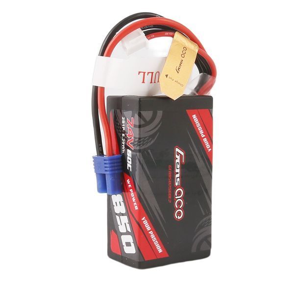Gens ace 850mAh 7.4V 2S1P 60C Lipo акумулятор Pack with EC2 Plug GEA8502S60E2_gs фото