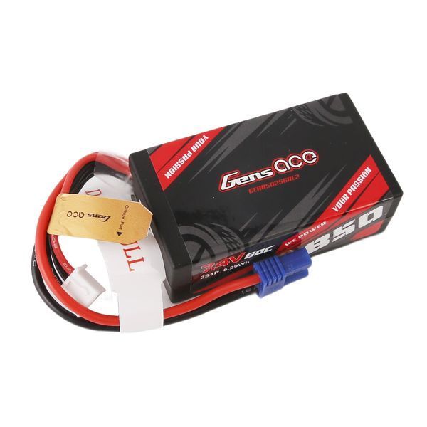 Gens ace 850mAh 7.4V 2S1P 60C Lipo акумулятор Pack with EC2 Plug GEA8502S60E2_gs фото