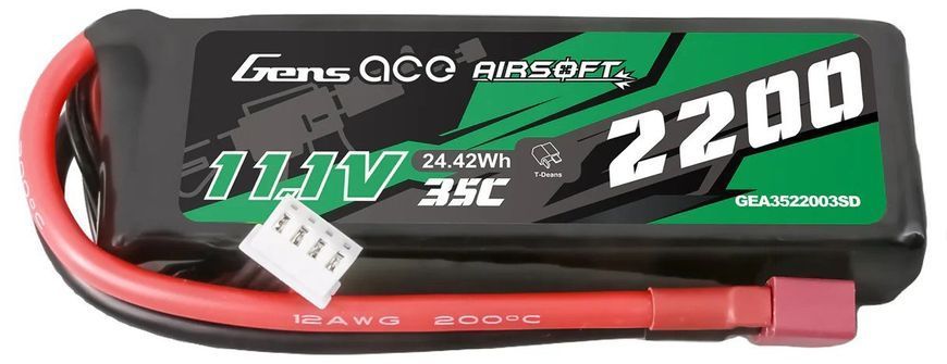 Акумулятор Li-Po Gens Ace 2200 mAh 11,1 V 35C, T-Plug / Deans GEA3522003SD_BR фото