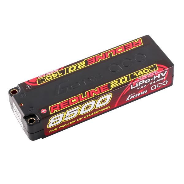 Gens ace Redline 2.0 Series 8500mAh 2S 7.6V 140C HardCase HV Lipo аккумулятор Набор с жестким футляром 58# GEA85002S14D5_gs фото