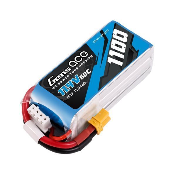 Gens ace 1100mAh 11.4V 60C 3S1P Lipo акумулятор Пакет із XT30-plug GEA113S60X3F_gs фото