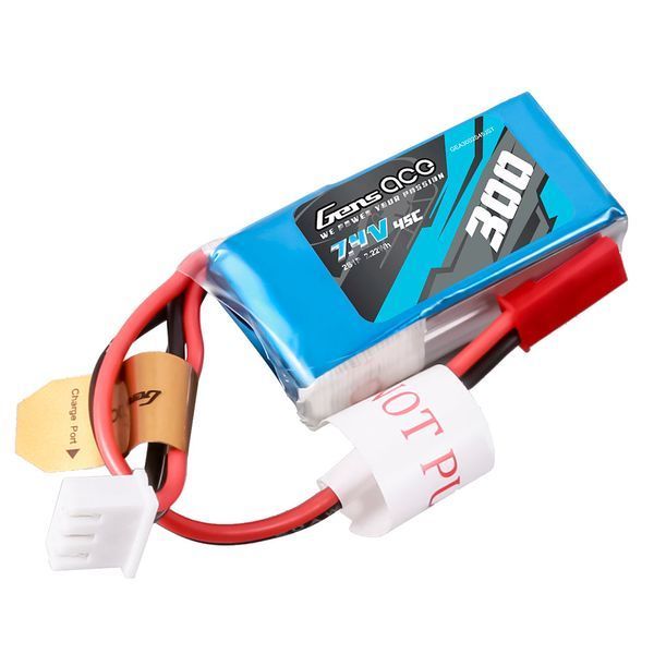 Gens ace 300mAh 7.4V 45C 2S1P Lipo аккумулятор Упаковка с JST-SYP вилкой GEA3002S45JST_gs фото