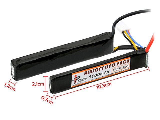 Акумулятор тип нунчаки Li-Po 1100 mAh 11,1V 20C — Deans [IPower] (для страйкбола) IP-LIPO-009-TC фото