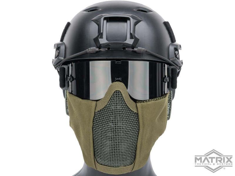 Маска сітчаста Matrix Carbon Striker з захистом вух &mdash; оливковий &mdash; Matrix 78044_evk фото