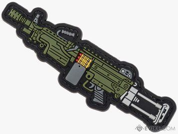 Нашивка Evike Mini Gun Series &laquo;M249 Para&raquo; &mdash; жовто-червоно-зелено-сіра 13073_evk фото