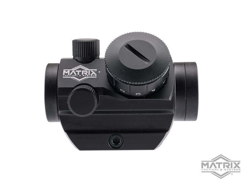Коліматорний приціл Matrix 1x22 Compact з ажурним райзером Picatinny &mdash; чорний &mdash; Matrix 106490_evk фото