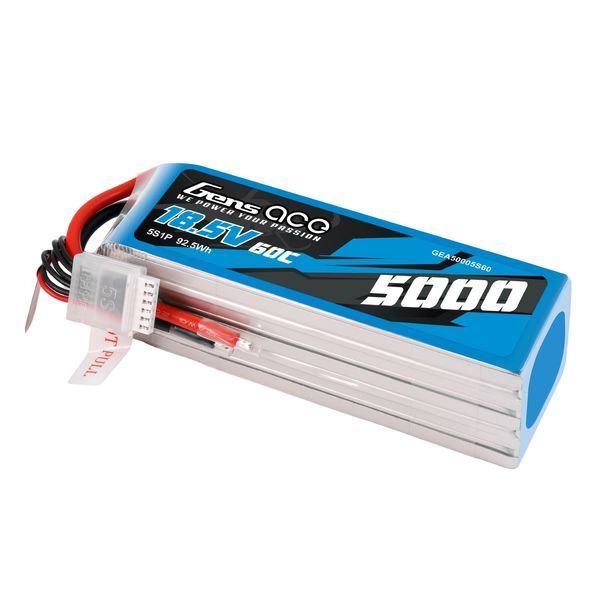 Gens ace 5000mAh 18.5V 60C 5S1P Lipo аккумулятор Pack （F3A） GEA50005S60_gs фото