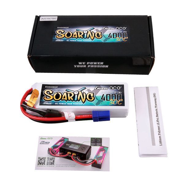 Gens ace G-Tech Soaring 4000mAh 14.8V 30C 4S1P Lipo акумулятор Pack with EC5 plug GEA404S30E5GT_gs фото