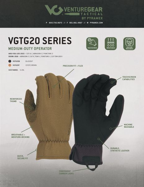 Тактичні рукавиці Venture Gear Tactical VGTG20 Medium-Duty Operator, пісочні, розмір L (9) VGTG20TL фото