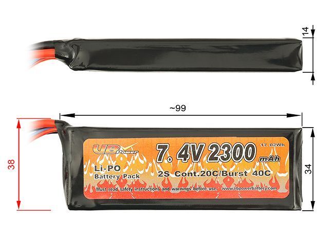 Акумулятор Li-Po 2300mAh 7.4V 20/40C [8FIELDS] VL202374_tw фото