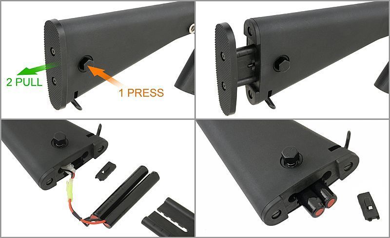 Регулируемый фиксированный приклад для SR-25/AR-15/M4 &ndash; Черный [CYMA] FBP1793_tw фото