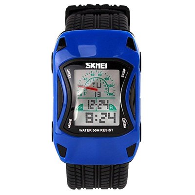 Часы детские Skmei Авто 0961, синие, в металлическом боксе (поврежден ремень) 175-1102-bl_b-sale1 фото