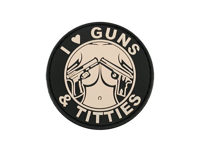 ПВХ шеврон GUNS & TITTIES 2 [8FIELDS] PVC PATCH-GUNS_TITTES-PINK_tw фото