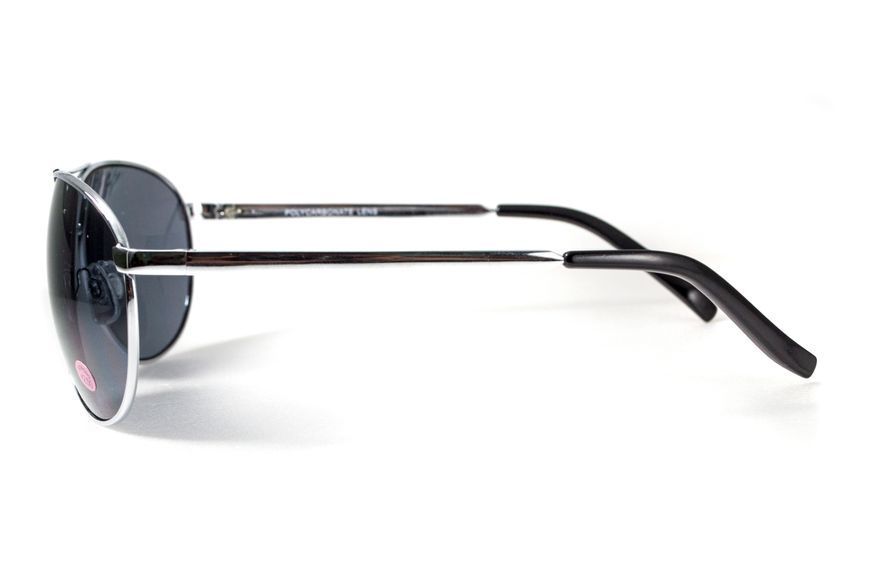 Окуляри біфокальні (захисні) Global Vision Aviator Bifocal (+3.0) (gray), чорні біфокальні лінзи в металевій оправі 1АВИБИФ-Д3.0 фото