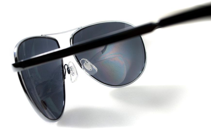 Окуляри біфокальні (захисні) Global Vision Aviator Bifocal (+3.0) (gray), чорні біфокальні лінзи в металевій оправі 1АВИБИФ-Д3.0 фото