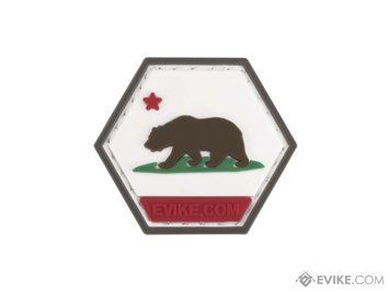 Нашивка Evike прапор штату Каліфорнія &mdash; Hex PVC, червоний/білий 68501_evk фото