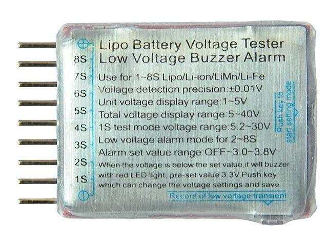 Індикатор / тестер захисту для Li-Po акумуляторів [VB] VB-DLIPOALARM8S_tw фото