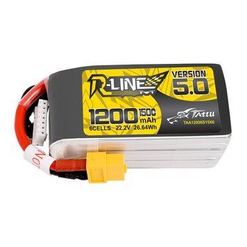 Версия Tattu R-Line 5.0 1200mAh 22.2V 150C 6S Lipo аккумулятор Упаковка с XT60 вилкой TAA12006S15X6_gs фото