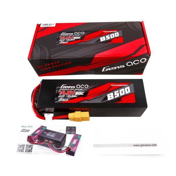 Gens ace G-Tech 8500mAh 14.8V 60C 4S1P Lipo акумулятор Pack PC Матеріал Чохол із XT90 вилкою GEA854S60X9GT_gs фото