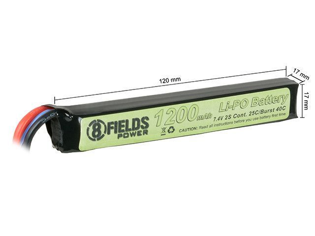 Акумулятор Li-Po 1200mAh 7.4V 25/40C - T-Connector [Victory Battery] (для страйкболу) VL251274TC фото