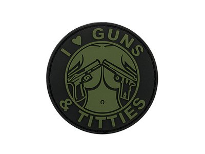 Нашивка GUNS & TITTIES PVC 1 [8FIELDS] PVC PATCH-GUNS_TITTES-OD фото