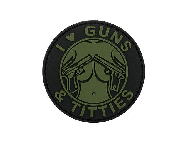 Нашивка GUNS & TITTIES PVC 1 [8FIELDS] PVC PATCH-GUNS_TITTES-OD фото