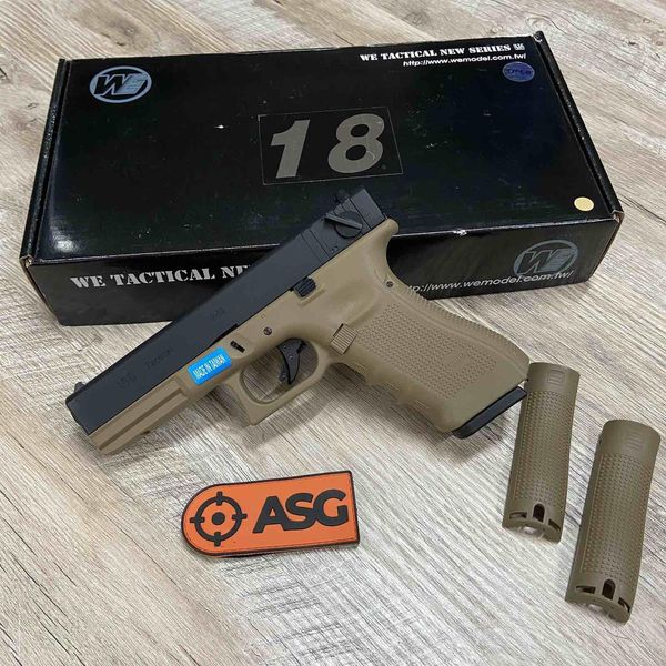 Пістолет Glock 18c - Gen4 GBB - Half Tan [WE] (для страйкболу) 5075-TAN фото