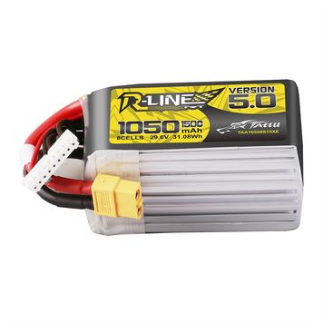 Версія Tattu R-Line 5.0 1050mAh 29.6V 8S 150C Lipo акумулятор Pack with XT60 Plug TAA10508S15X6_gs фото