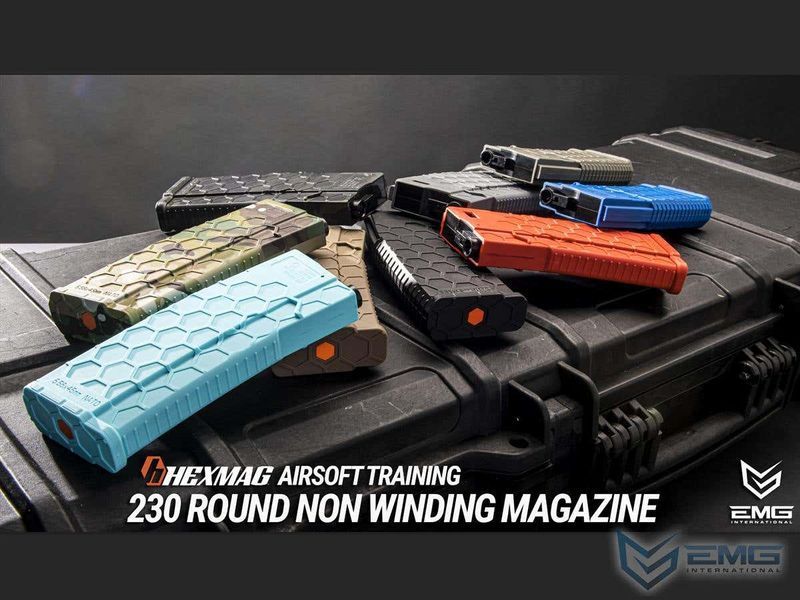 Магазин Mid-Cap EMG Hexmag на 230 куль для реплік M4 / M16 AEG &mdash; синій 24838_evk фото
