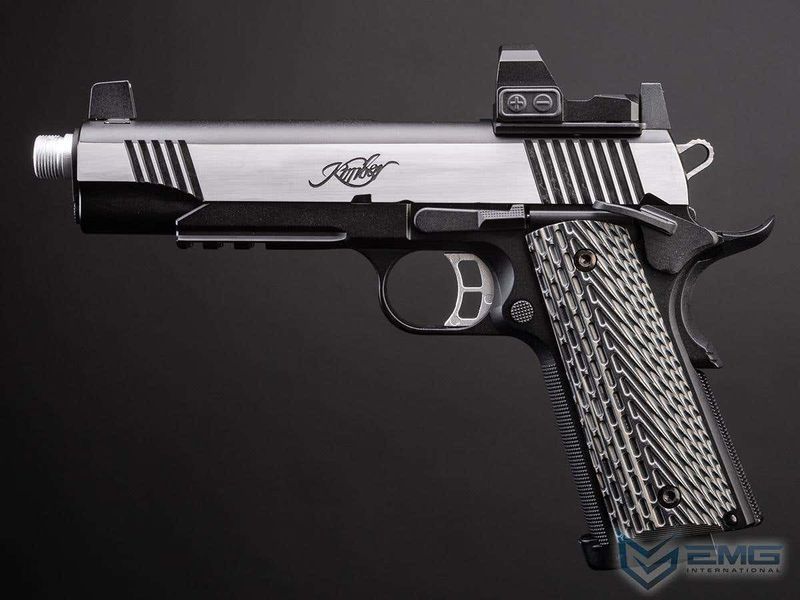 Пістолет EMG x Kimber Eclipse Custom 1911 CO2 GBB з рукоятками G10 &mdash; чорний / сріблястий 117405_evk фото