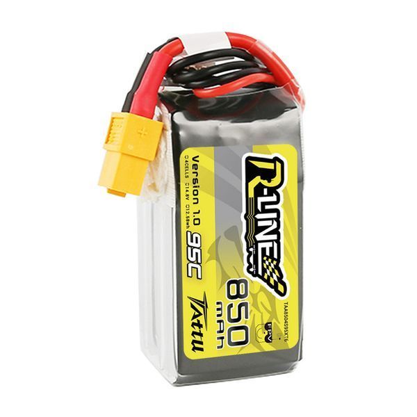Tattu R-Line 850mAh 4S 95C 14.8V Lipo аккумулятор Набор с XT60 заглушкой TAA8504S95XT6_gs фото