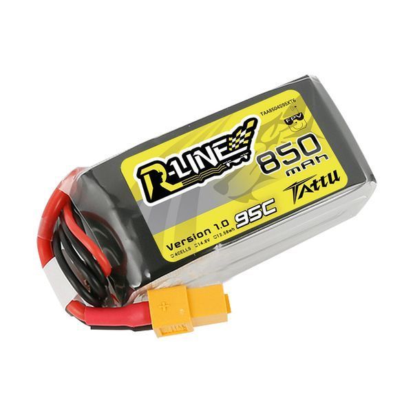 Tattu R-Line 850mAh 4S 95C 14.8V Lipo аккумулятор Набор с XT60 заглушкой TAA8504S95XT6_gs фото