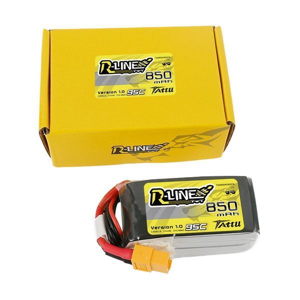 Tattu R-Line 850mAh 4S 95C 14.8V Lipo аккумулятор Набор с XT60 заглушкой TAA8504S95XT6_gs фото