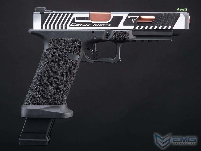 Пистолет EMG Custom TTI JW2 Combat Master GBB CO2 для страйкбола &mdash; серебристо-чёрный 96679_evk фото