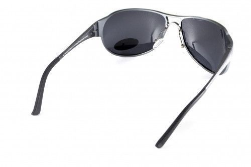 Очки поляризационные BluWater Alumination-3 Gun Metal Polarized (gray) черные в темной оправе 4АЛЮМ3-Г20П фото