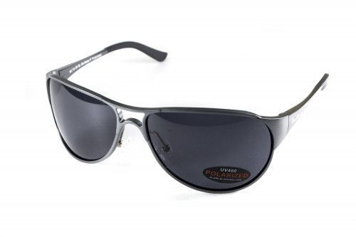 Очки поляризационные BluWater Alumination-3 Gun Metal Polarized (gray) черные в темной оправе 4АЛЮМ3-Г20П фото
