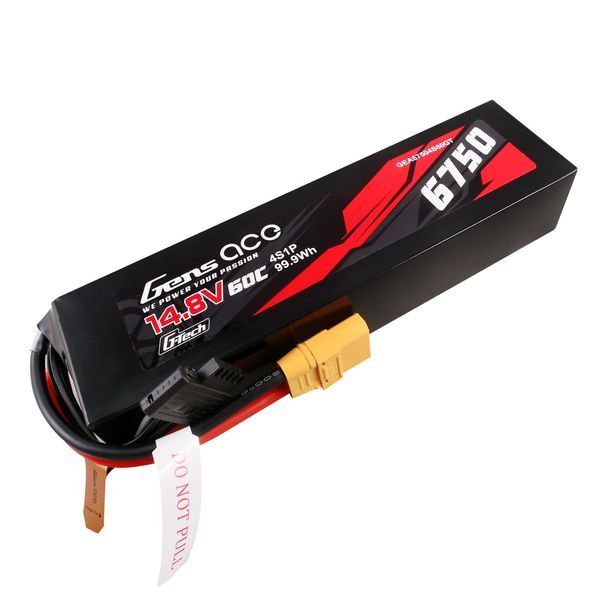 Gens ace G-Tech 6750mAh 14.8V 60C 4S1P Lipo аккумулятор со штекером XT90 GEA67504S60GT_gs фото