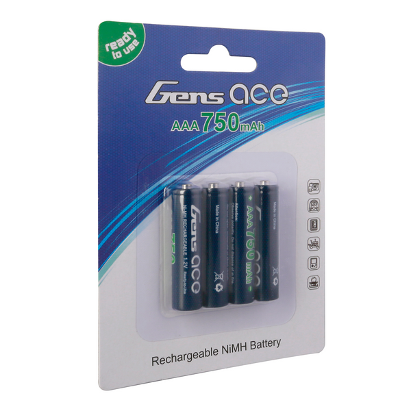 Gens Ace AAA NIMH 750mAh 1.2V аккумулятор (4pcs) для Mini-Z GEANM7501S3A_gs фото
