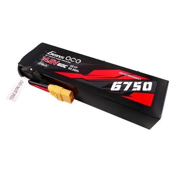 Gens ace G-Tech 6750mAh 14.8V 60C 4S1P Lipo аккумулятор со штекером XT90 GEA67504S60GT_gs фото