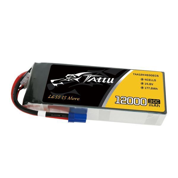 Tattu 12000mAh 14.8V 30C 4S1P Lipo акумулятор Упаковка з EC5 TAA12K4S30EC5_gs фото