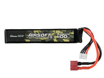 Аккумулятор airsoft 25C 1100mAh 3S1P 11.1V LiPo T-Plug (для страйкбола) GEA11003S25D фото
