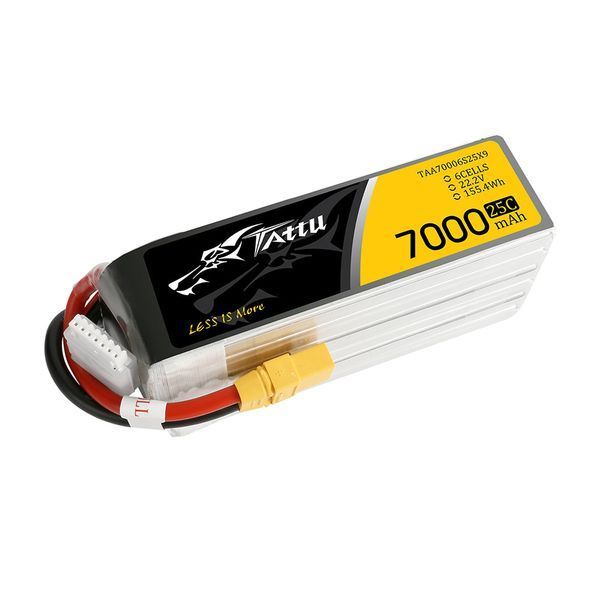 Tattu 7000mAh 6S 22.2V 25C Lipo аккумулятор пакет с XT90 TAA70006S25X9_gs фото
