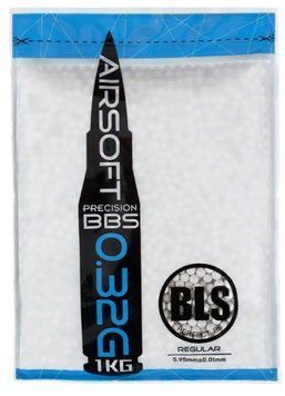 Страйкбольные шары BLS Precision 0.32 г, 1 кг, White 1KG-H32_BR фото