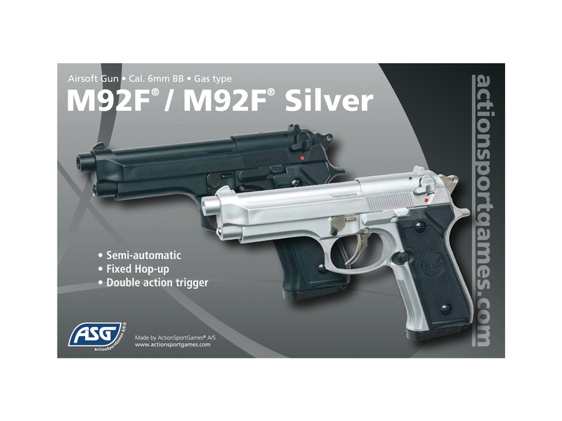 ASG M92F, газ, без обратного удара, чёрный 20117_ag фото