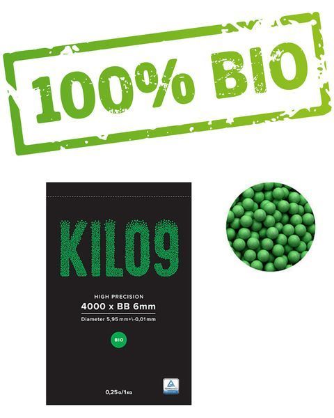 Страйкбольні кулі BIO Green &ndash; 0.25 g -4000шт - 1kg [KILO9] (для страйкболу) KILO9-025-4000-BIO фото