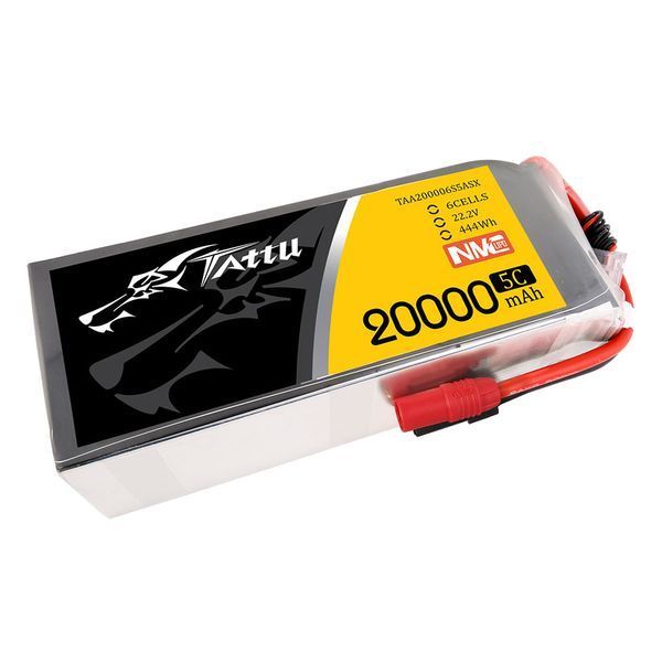 Tattu Semi-Solid State 20000mAh 22.2V 5C 6S1P Lipo акумулятор Pack with AS150+XT150 plug TAA200006S5ASX_gs фото