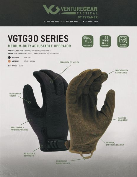 Тактичні рукавиці Venture Gear Tactical VGTG30 Medium-Duty Operator, пісочні, розмір XL (10) VGTG30TXL фото