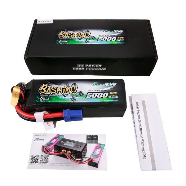 Gens ace G-Tech 5000mAh 14.8V 4S 60C Lipo аккумулятор Пакет с серией Plug-Bashing EC5 GEA504S60E5GT_gs фото